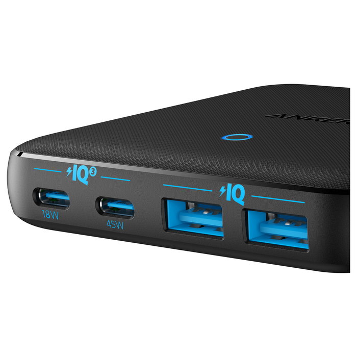 Anker 543 PowerPort Atom III Cargador 65W 4 Puertos GaN 1x USB-C 45W 1x USB-C 20W 2x USB-A Negro