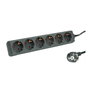 ROLINE Regleta de enchufes 19.07.1073, 6 tomas de corriente sin interruptor, 3 m de cable, color negro, para interior, 250 V, 3600 W max