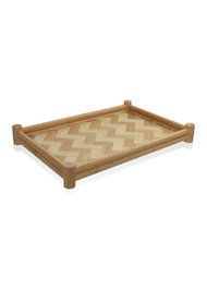Hermia Bandeja TPS0071 de Bambú Color Nogal para Servir Bebidas y Aperitivos, 41 x 28 x 5 cm