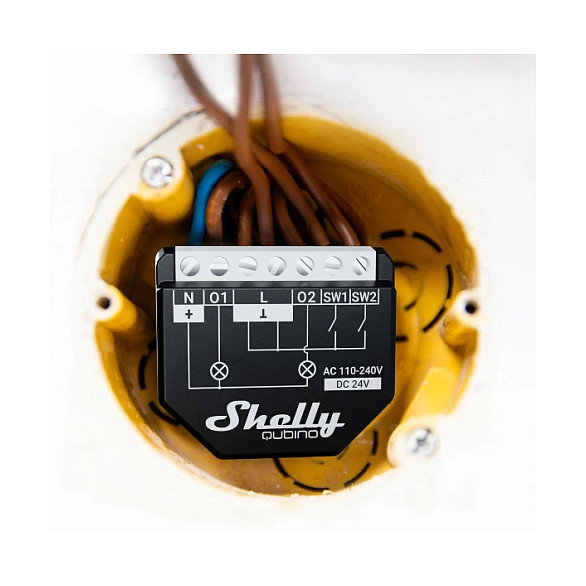 Shelly Qubino WAVE 2PM Interruptor inteligente de 2 canales, 16A Shelly Qubino WAVE 2PM Interruptor inteligente de 2 canales, 16A