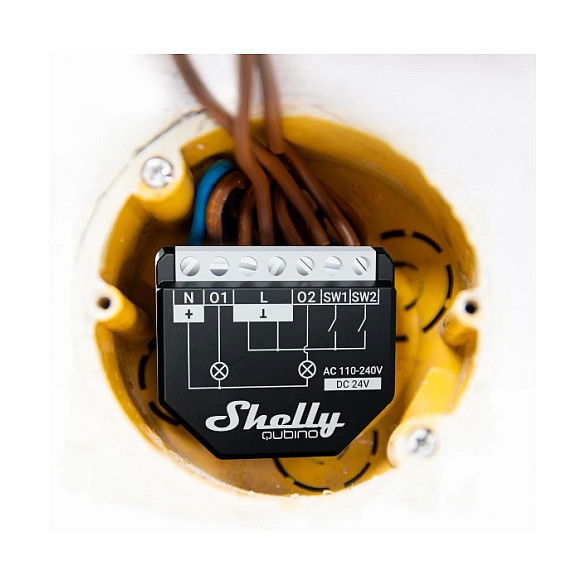 Shelly Wave 2PM Relais max. 16A 2 Canales Unterputz con Función de Medición