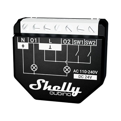 Shelly Qubino WAVE 2PM Interruptor inteligente de 2 canales, 16A Shelly Qubino WAVE 2PM Interruptor inteligente de 2 canales, 16A