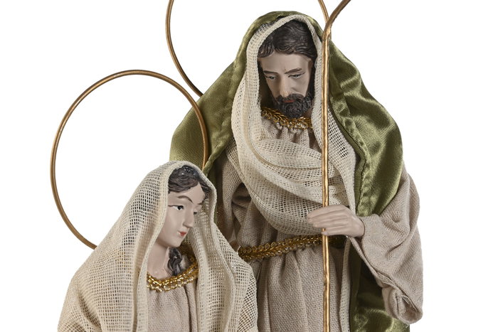 DKD Home Decor Nacimiento de Poliéster Beige y Verde DKD Home Decor Nacimiento de Poliéster Beige y Verde