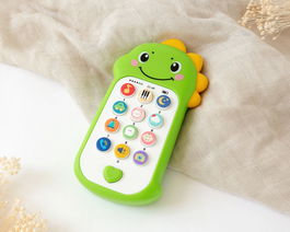 KioKids Teléfono Musical Dinosaurio para Bebés con Sonidos y Melodías, Juguete Interactivo +6 Meses, Verde