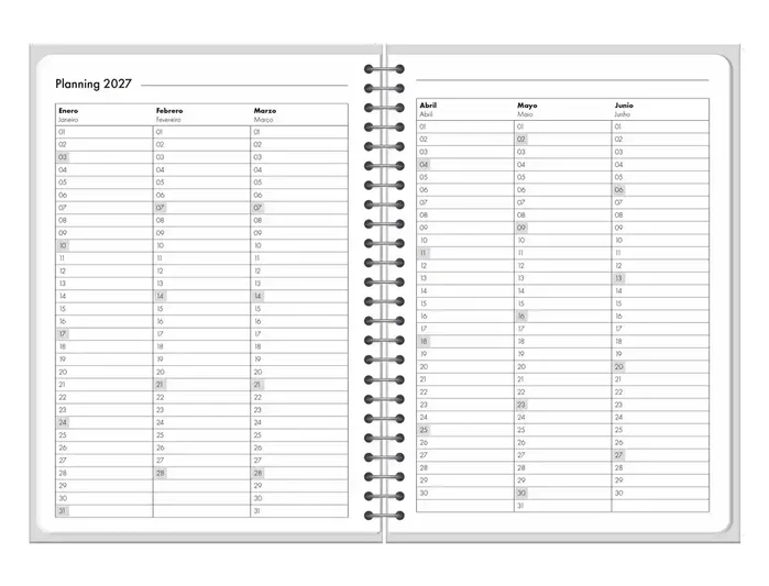 Liderpapel Agenda Cloudy 2027 Día Página A5 Menta