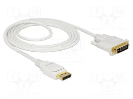DeLOCK 83814 Adaptador de vídeo DisplayPort 1.2a a DVI 24+1, 2 m, Blanco