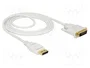 DeLOCK 83814 Adaptador de vídeo DisplayPort 1.2a a DVI 24+1, 2 m, Blanco