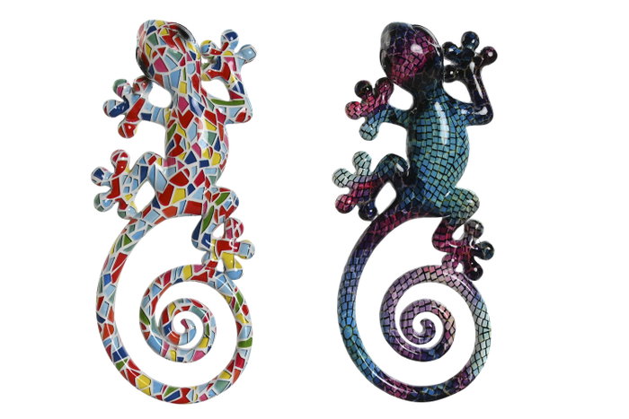 DKD Home Decor Decoración de Pared Lagartiga Mosaico Resina Surtido de 2 Unidades DKD Home Decor Decoración de Pared Lagartiga Mosaico Resina Surtido de 2 Unidades