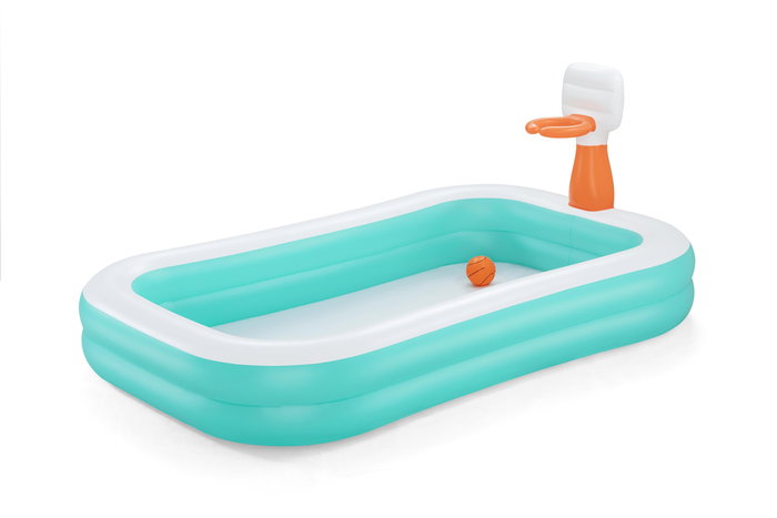 Bestway Piscina Hinchable Infantil Juego Basket 251x168x102 cm +3 Años Jardin 54445