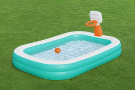Bestway Piscina Hinchable Infantil Juego Basket 251x168x102 cm +3 Años Jardin 54445