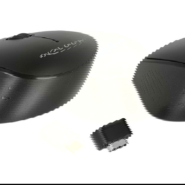 DeLOCK 12526 Ratón Óptico Inalámbrico Mini USB-C, 2.4 GHz, 3 Botones, 1000 DPI, Ambidiestro, Negro, Para PC/Portátil DeLOCK 12526 Ratón Óptico Inalámbrico Mini USB-C, 2.4 GHz, 3 Botones, 1000 DPI, Ambidiestro, Negro, Para PC/Portátil