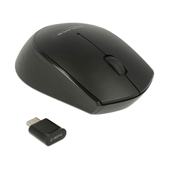 DeLOCK 12526 Ratón Óptico Inalámbrico Mini USB-C, 2.4 GHz, 3 Botones, 1000 DPI, Ambidiestro, Negro, Para PC/Portátil DeLOCK 12526 Ratón Óptico Inalámbrico Mini USB-C, 2.4 GHz, 3 Botones, 1000 DPI, Ambidiestro, Negro, Para PC/Portátil