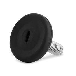 HERRAJES ALK Pie Nivelador Antideslizante TINI M8 Ø30 Acero-Plástico Acabado Zincado-Negro