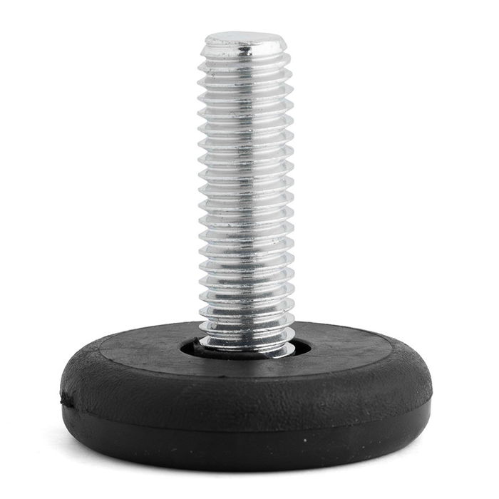 HERRAJES ALK Pie Nivelador Antideslizante TINI M8 Ø30 Acero-Plástico Acabado Zincado-Negro