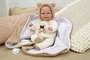 Muñecas Arias Muñeca Elegance Babyto marrón con manta (muñeco de peso) 35 cm cuerpo blando
