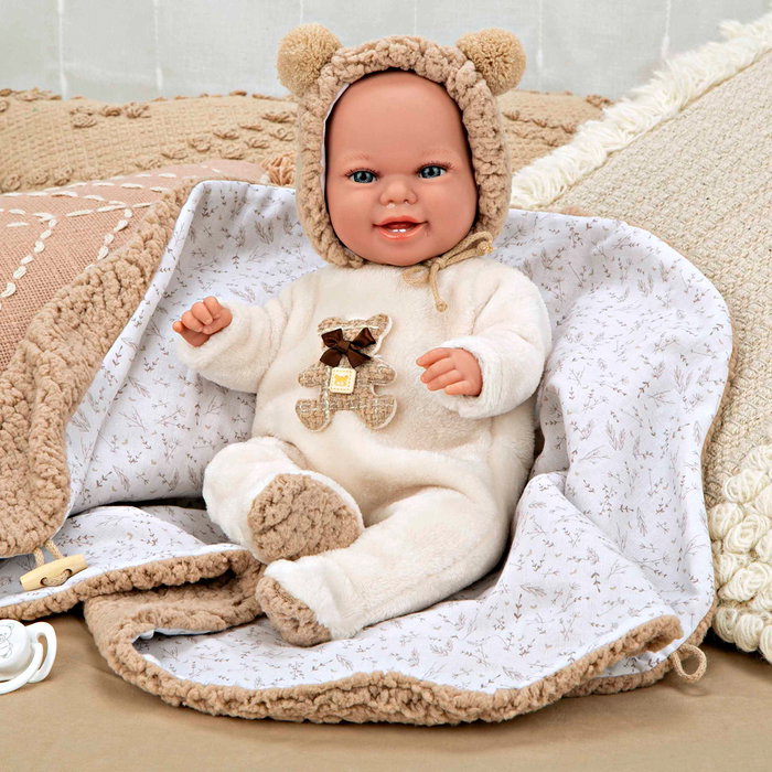 Muñecas Arias Muñeca Elegance Babyto Marrón con Manta y Chupete Muñecas Arias Muñeca Elegance Babyto Marrón con Manta y Chupete