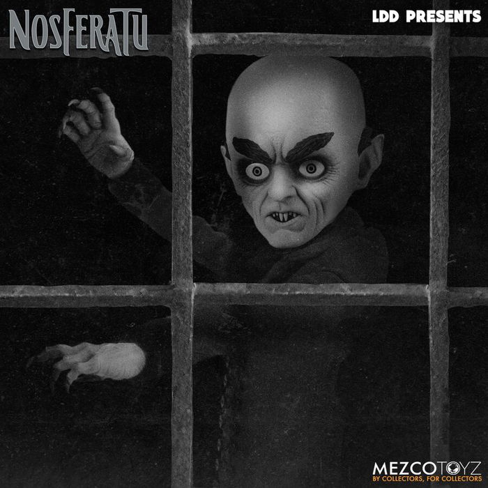 Mezco Toyz Living Dead Dolls Figura Nosferatu 1922 25,5cm con levita y sombrero