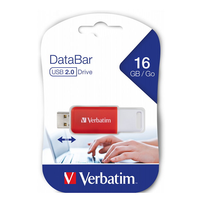 Verbatim DataBar USB 2.0 16GB Rojo