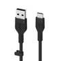 Belkin BOOST↑CHARGE Flex Cable USB USB-A a USB-C 3m Negro para Carga y Datos USB 2.0