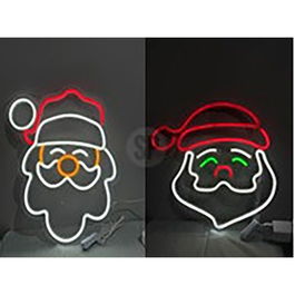 Basics Figura Neón Navideña Papá Noel, 2 Modelos Variados, 35x43 cm / 40x37 cm