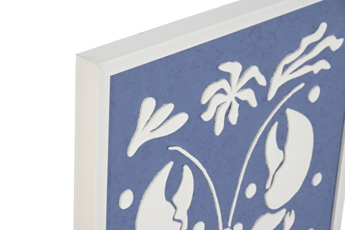 DKD Home Decor Cuadro Papel Mache PS 40x3x60 Marino Surtido de 4