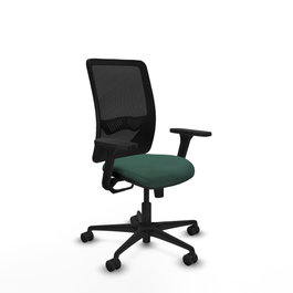 PIQUERAS Y CRESPO Silla de oficina Zulema con mecanismo Sincro, Verde botella y Negro