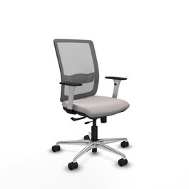 PIQUERAS Y CRESPO Silla de oficina Haches con mecanismo Sincro/Traslack, Blanco y Gris