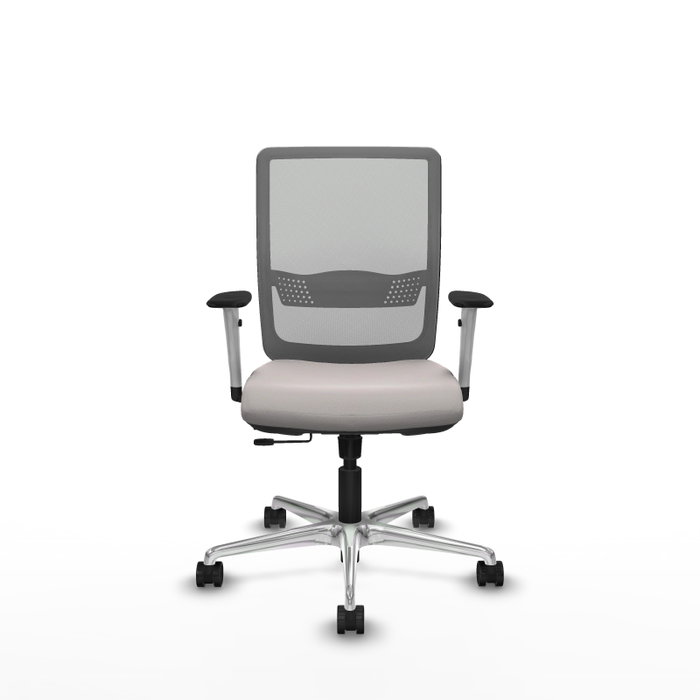 PIQUERAS Y CRESPO Silla de oficina Haches con mecanismo Sincro/Traslack, Blanco y Gris