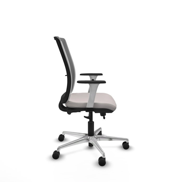 PIQUERAS Y CRESPO Silla de oficina Haches con mecanismo Sincro/Traslack, Blanco y Gris