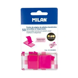 Milan Marcadores de Página Removibles 50 Puntos 45x25mm Rosa Translúcido