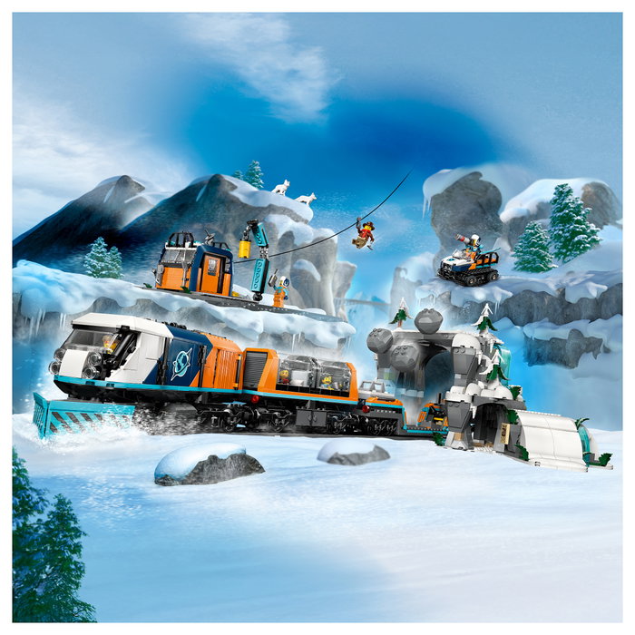 LEGO 60470 City Arktis-Polarexpress Tren Expreso Polar Ártico de los Exploradores Juego de Construcción 7+ años 1517 Piezas Multicolor
