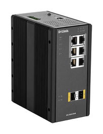 D-Link DIS-300G-8PSW Switch Gestionado Industrial: 4x 100/1000BaseT PoE, 2x 100/1000BaseT, 2x 100/1000BaseSFP, 1024 VLANs, QoS, IP30, -40°C a +75°C