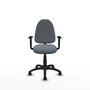 Silla de oficina Aýna con mecanismo Contacto permanente básico tapizada con Tela color Gris. Equipada con Base poliamida negra, Brazos 1D y Ruedas de nailon 50 mm