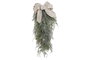 DKD Home Decor Rama de PVC Piñas Colgante Nevado Verde y Beige
