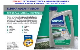 CEYS Eliminador de Algas y Verdín para Jardín 1 L