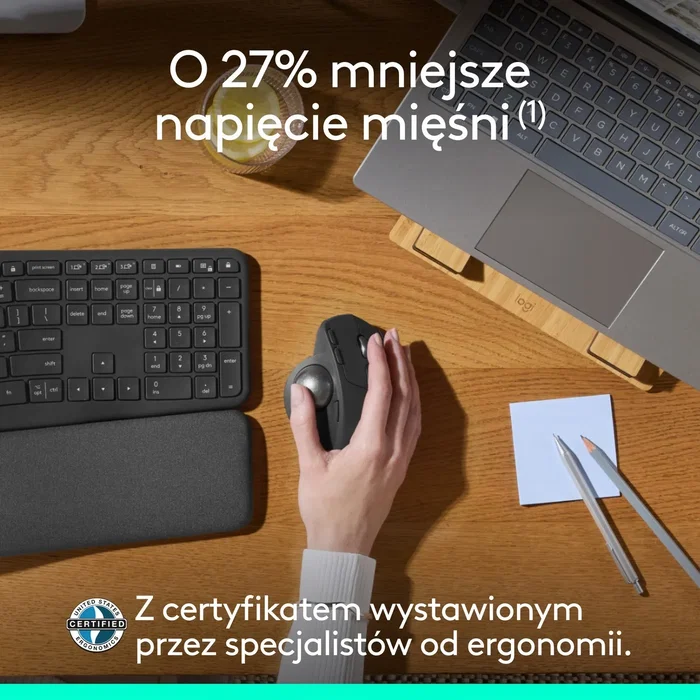 Logitech MX Ergo S Trackball Inalámbrico Grafito