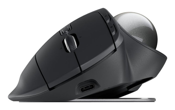 Logitech Ratón Ergonómico Inalámbrico MX ERGO S, Seguimiento Óptico Avanzado, Inalámbrico por Bluetooth y Receptor USB Logi Bolt, DPI Ajustable