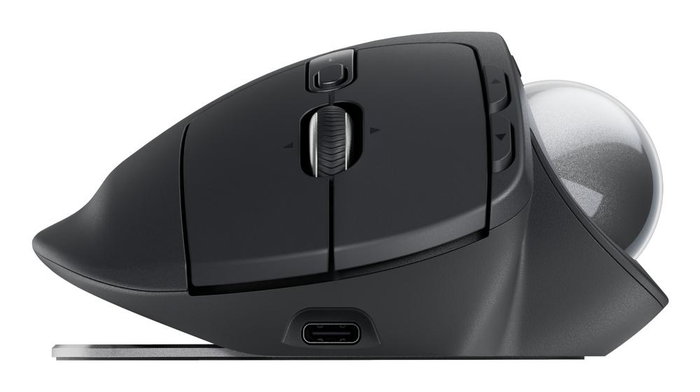 Logitech Ratón Ergonómico Inalámbrico MX ERGO S, Seguimiento Óptico Avanzado, Inalámbrico por Bluetooth y Receptor USB Logi Bolt, DPI Ajustable