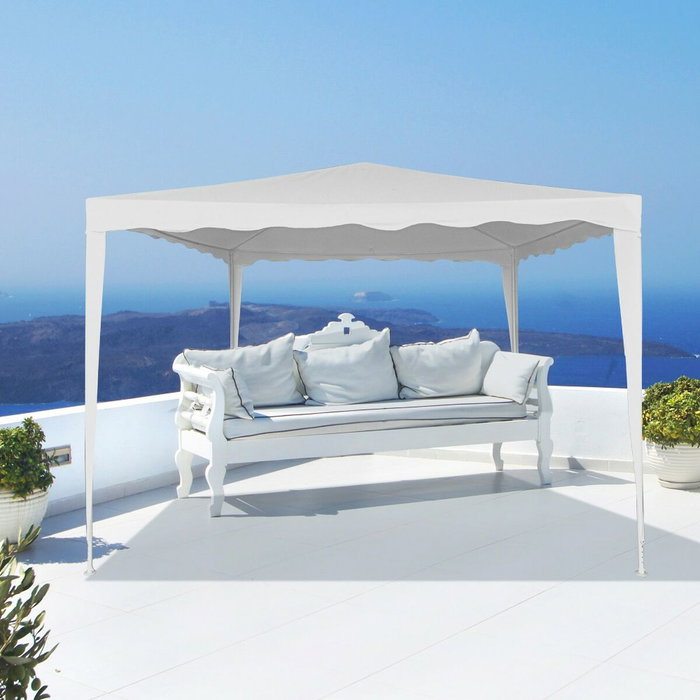 Color Baby Aktive-cenador 300x300x250 cm Poliéster Blanco para Exterior