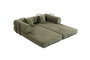 BORDECOR Sofá cama convertible en pana verde con estructura metálica