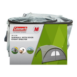 Coleman Event Shelter Pro M (3M) Pavillon Toldo Sunwall con Paredes Laterales y Ventana - Color Plata, Poliester, 3000 x 3000 mm