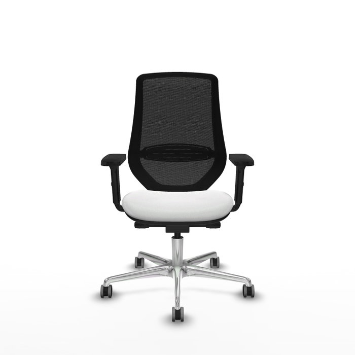 PIQUERAS Y CRESPO Silla de oficina Mardos con mecanismo Sincro/Traslack, Blanco y Negro