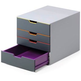 Durable VARICOLOR Módulo sobremesa de 4 cajones Antracita/Multicolor