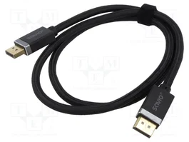 SAVIO Cable DisplayPort 1.4 1m Negro Textil