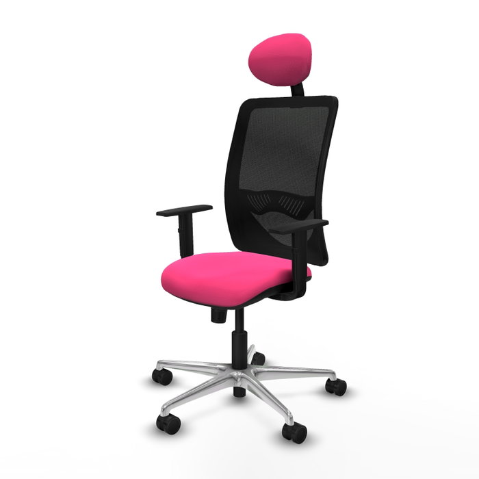 PIQUERAS Y CRESPO Silla de oficina Zulema con mecanismo Sincro, Rosa y Negro