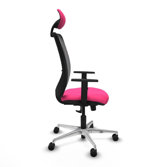 PIQUERAS Y CRESPO Silla de oficina Zulema con mecanismo Sincro, Rosa y Negro