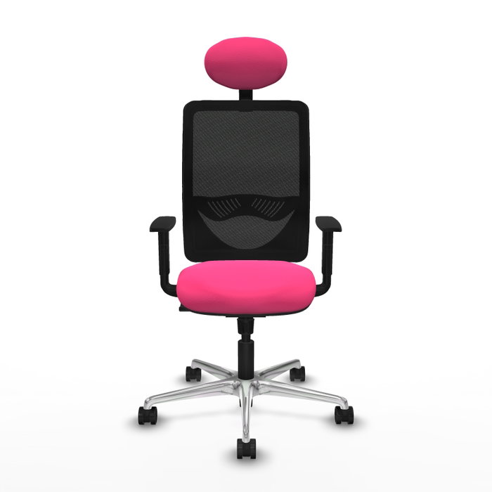 PIQUERAS Y CRESPO Silla de oficina Zulema con mecanismo Sincro, Rosa y Negro