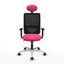PIQUERAS Y CRESPO Silla de oficina Zulema con mecanismo Sincro, Rosa y Negro
