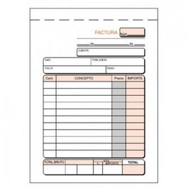 LOAN Paquete de 10 talonarios de facturas 1/8 natural con I.G.I.C.