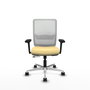 PIQUERAS Y CRESPO Silla de oficina Haches con mecanismo Sincro/Traslack, Crema y Blanco